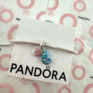 Authentic Pandora ALE Charm Blue Silver You are Magic Chameleon